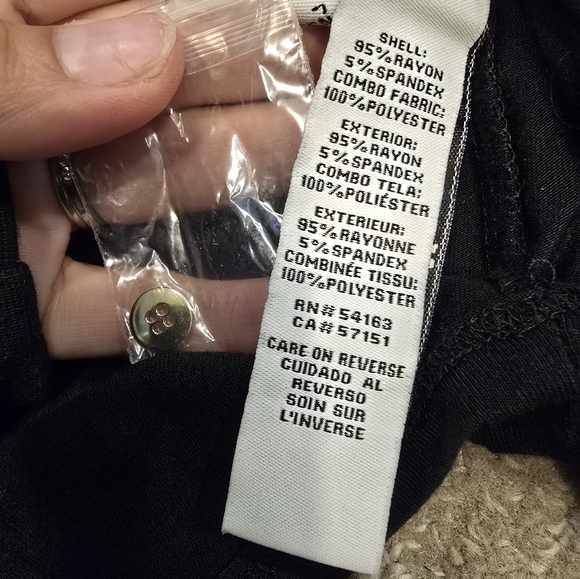 Calvin Klein Black Short Sleeve Blouse, Size L - Picture 7 of 9